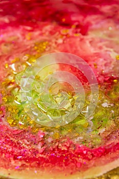 Abstract glittery paint and crystals background