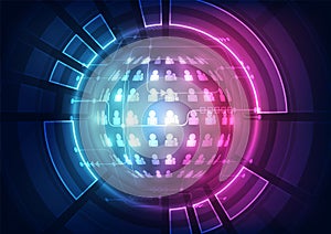 Abstract global communication system future technology background, vector illustration