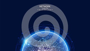 abstract global dot network circle digital connection