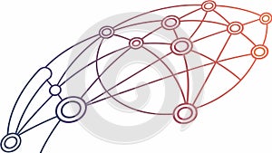 Abstract Global Network of Connected Nodes Concept, vector design Generative AI