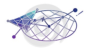 Abstract Global Network Connectivity Data Flow Design, vector design Generative AI