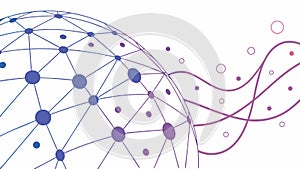 Abstract Global Network, Data Connection Digital Flow Vector, vector design Generative AI