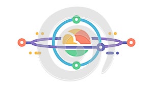 Abstract Global Network and Orbit Vector Icon, vector design Generative AI