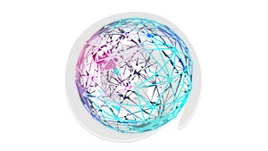 Abstract Global Network Sphere Interconnected Data Technology Icon, vector design Generative AI
