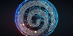 Abstract global network technology illustration for business, telecommunications, Internet of Things, big data, fintech or