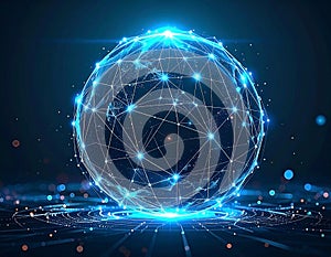 Abstract Global Network Visualization with Luminous Connections and Data Flow