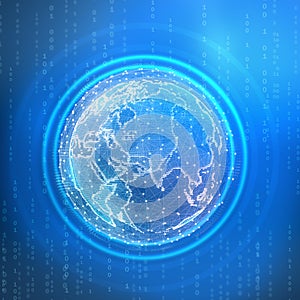 Abstract global telecommunications internet