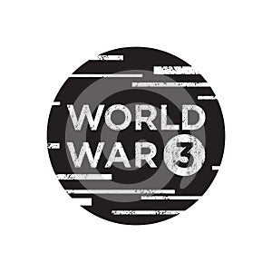 Abstract global with text world war 3