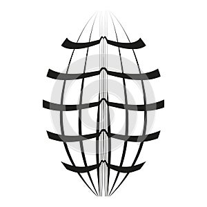 Abstract globe grid. Wireframe sphere element. Geometric net structure. Vector technology concept.