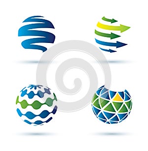 Abstract globe icons