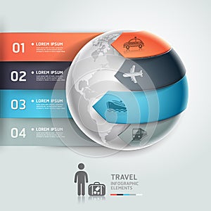 Abstract globe infographics travel transportation.