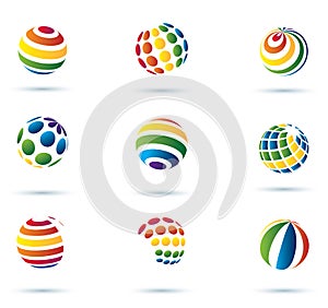 Abstract globe multicolor icons