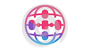 Abstract Globe Network Connectivity Icon, vector design Generative AI