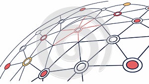 Abstract Globe Network with Interconnected Points, vector design Generative AI
