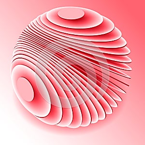 Abstract globe symbol. 3d sphere icon by disks. Internet network