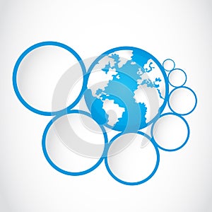 Abstract globe symbol with option circles