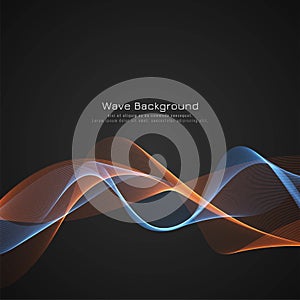 Abstract glossy wave dark background