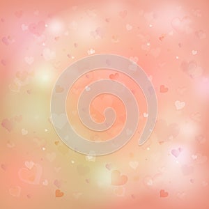 Abstract Glow Soft Hearts for Valentines day Background Design.