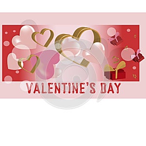 Abstract Glow Soft Hearts for Valentines Day Background Design. Vector Illustration.