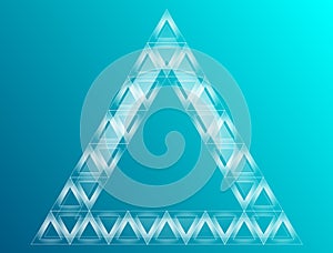 Abstract glowed triangle on dark background