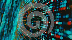 Abstract of Glowing Binary Code.AI generated image