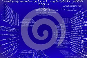 Abstract glowing blue coding programming background with mock up place. Big data and code concept.