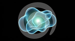 Abstract Glowing Blue Energy Form on Black Background