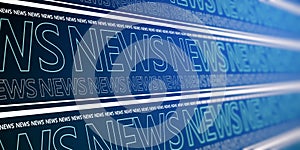 Abstract glowing breaking news pattern backdrop. Headline, communication and global world concept. 3D Rendering