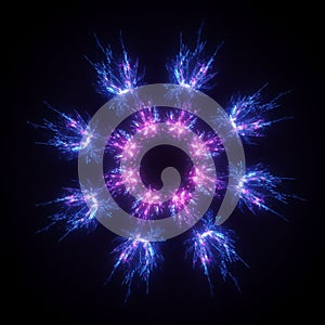 Abstract Glowing Circle with Blue and Pink Light Effects