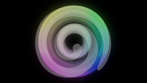 Abstract glowing circles background. Moving geometrical shapes, motion texture concept for technology concept, science