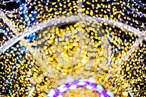 Abstract glowing circles in defocus
