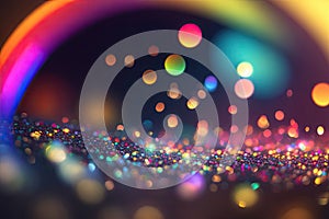 abstract glowing circles rainbow background ai generative