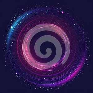 Abstract glowing circles with vibrant colors on a dark background