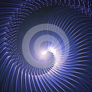 Abstract Glowing Curved Lines Background. Rays Of Light Flowing In Circular Motion