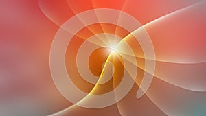 Abstract Glowing Curves in Blurred Red and Orange Background