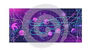 Abstract glowing data network, symbolizing digital connectivity, information flow, vector design Generative AI