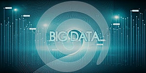 Abstract glowing digital big data background. Technology and database concept.