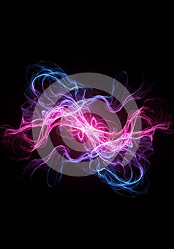 Abstract Glowing Energy Waves in Blue Pink Purple