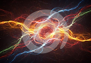 Abstract Glowing Energy Waves in Dark Space