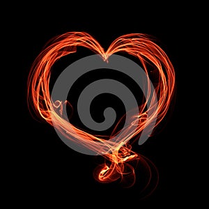 Abstract glowing fiery heart