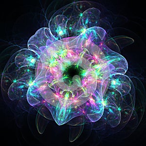 Abstract Glowing Flower Background - Fractal Art