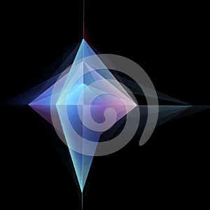 Abstract Glowing Geometric Shape On Black