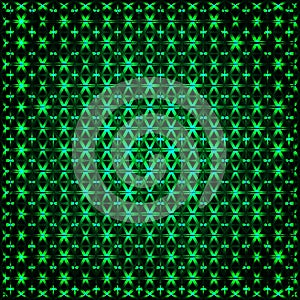 Abstract glowing green 3D fractal photo