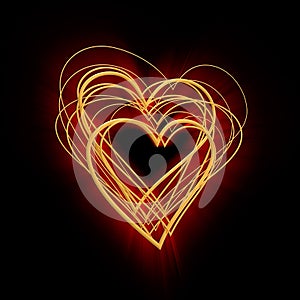 Abstract glowing heart