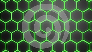 Abstract glowing hexagon pattern futuristic technology green