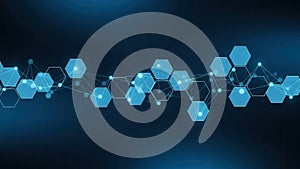Abstract Glowing Hexagonal Grid Design Representing Digital Network and Technology Connections