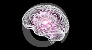Abstract glowing human brain with neural network connections