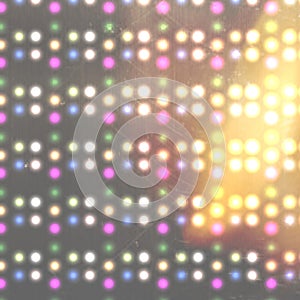 Abstract Glowing Light Dots on Dark Blue Color Background