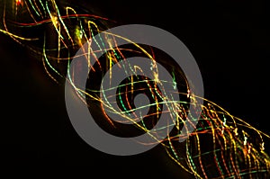 Abstract glowing lines on black background