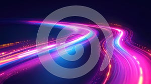 Abstract glowing lines representing data transfer speed